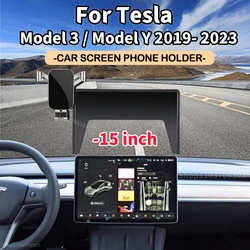 For Tesla Model 3 Model Y 2019 2020 2021 2022 2023 Car Phone Holder 15 inch Screen Cellphone Mount GPS Bracket Gravity Stand