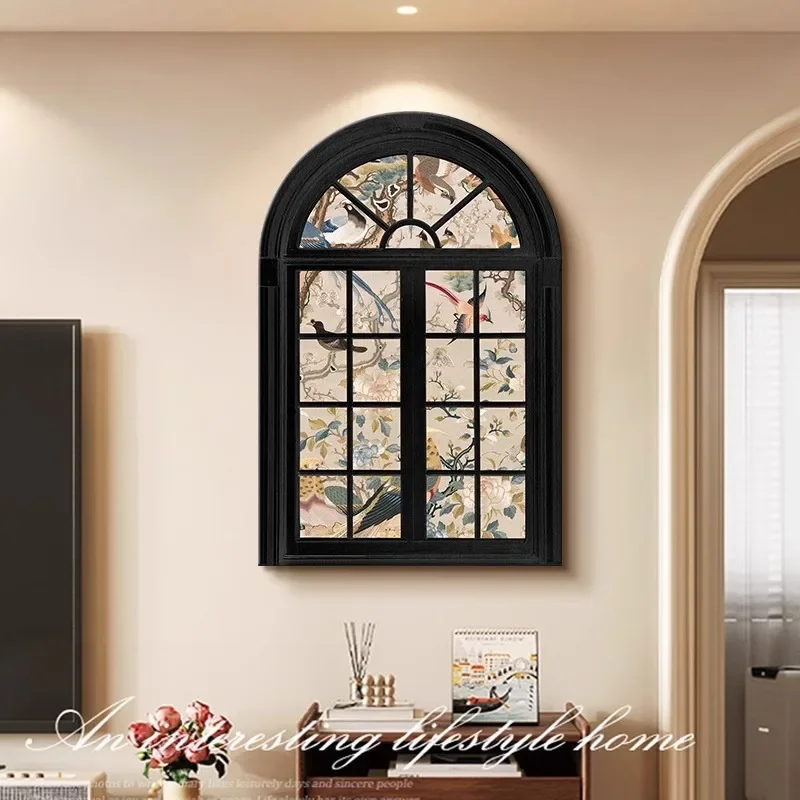DSA Chinese antique style new restaurant decorative painting high sense entrance hanging painting French retro fake window