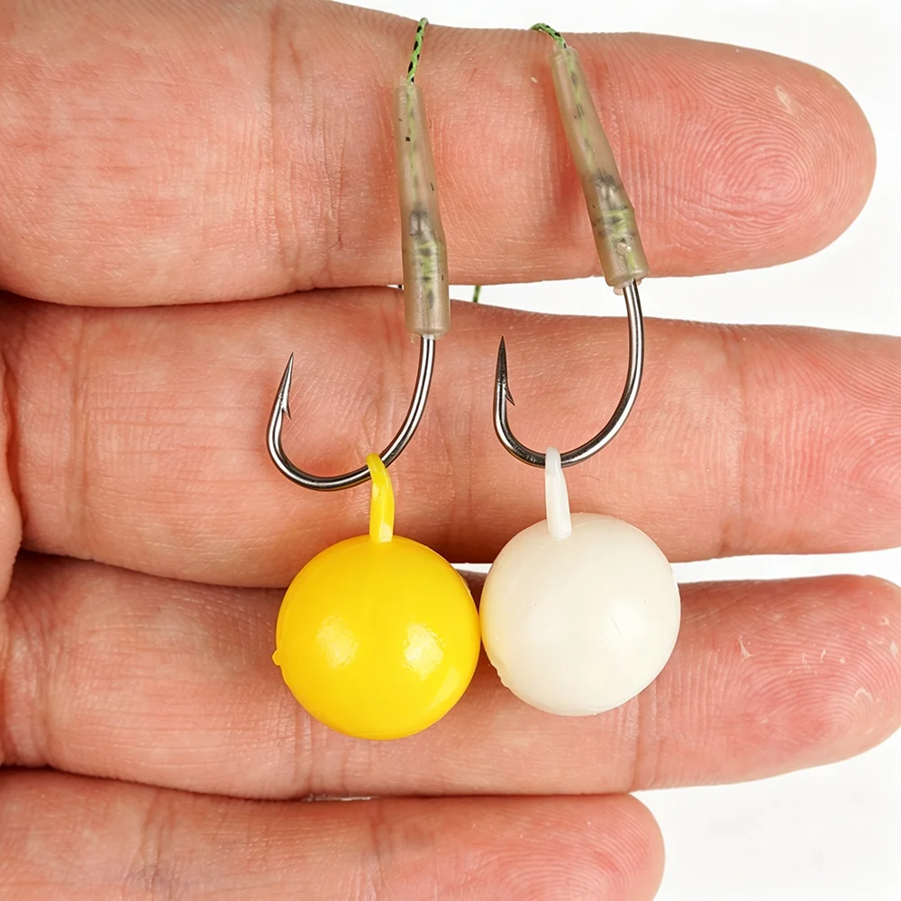 Hirisi 8Pcs Floating Ball Bait Corn Flavor Silicone Rubber Fishing Floats for Carp Rigging Anti-Bottom Fishing Terminal Tackle