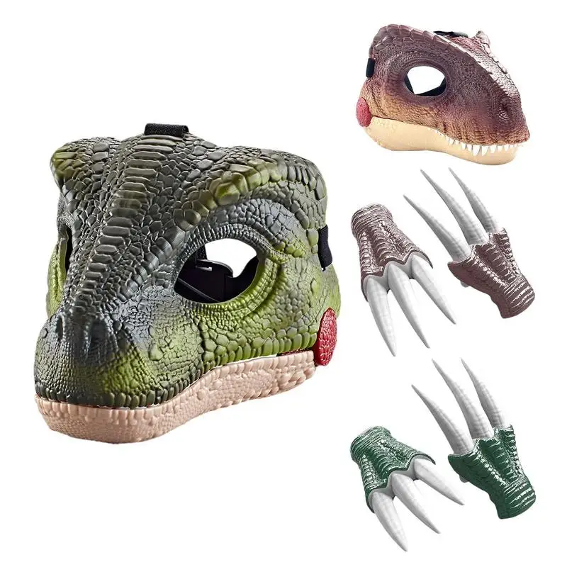 Realistic Dinosaur Head Masque Dino party Mask with Sound Animal Costume Cosplay props Movie-Inspired Role Play Party decor