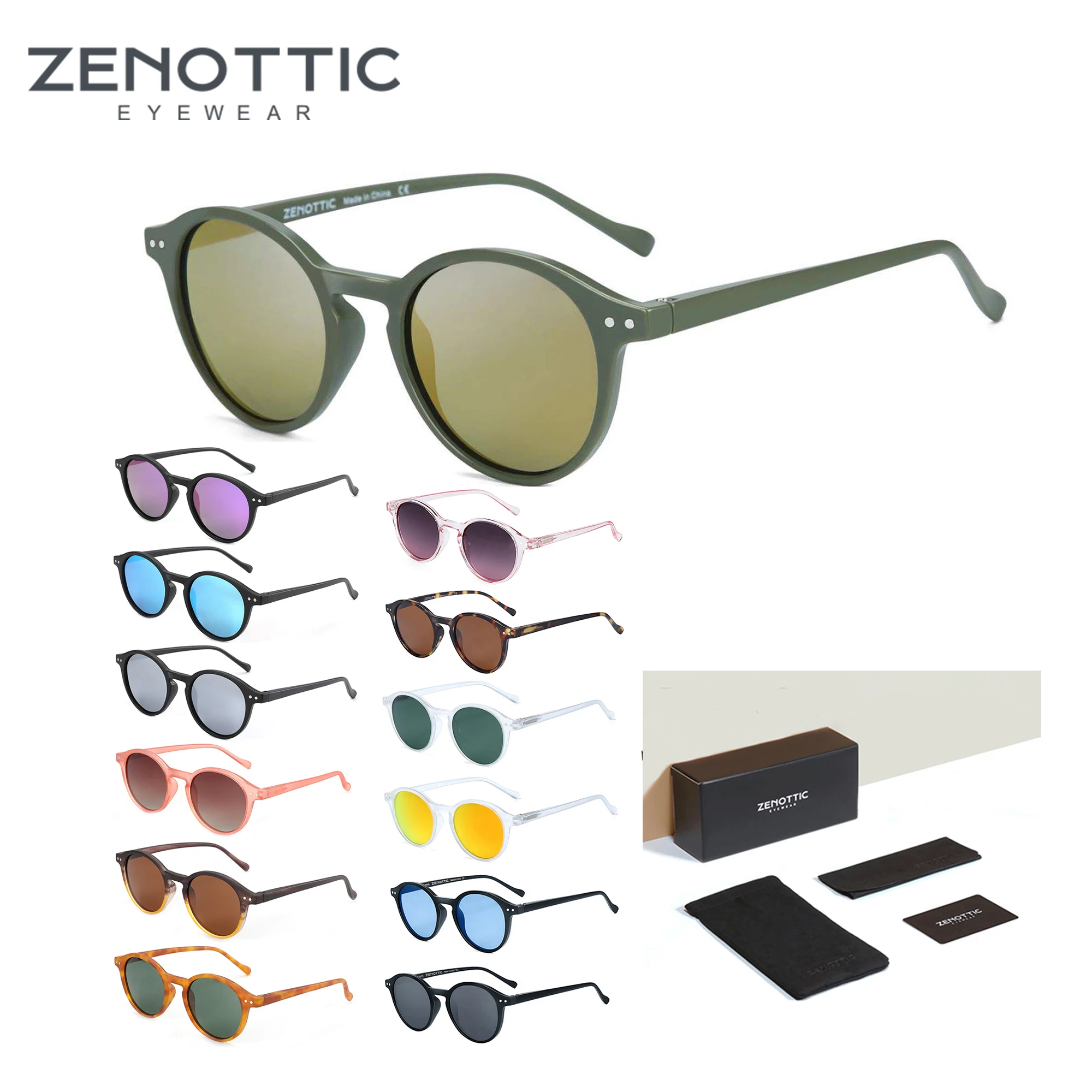 

Поляризованные солнцезащитные очки ZENOTTIC в стиле ретро 2023-2024 для мужчин и женщин, винтажные солнцезащитные очки в маленькой круглой оправе, поляризованные линзы, защита от ультрафиолета UV400
