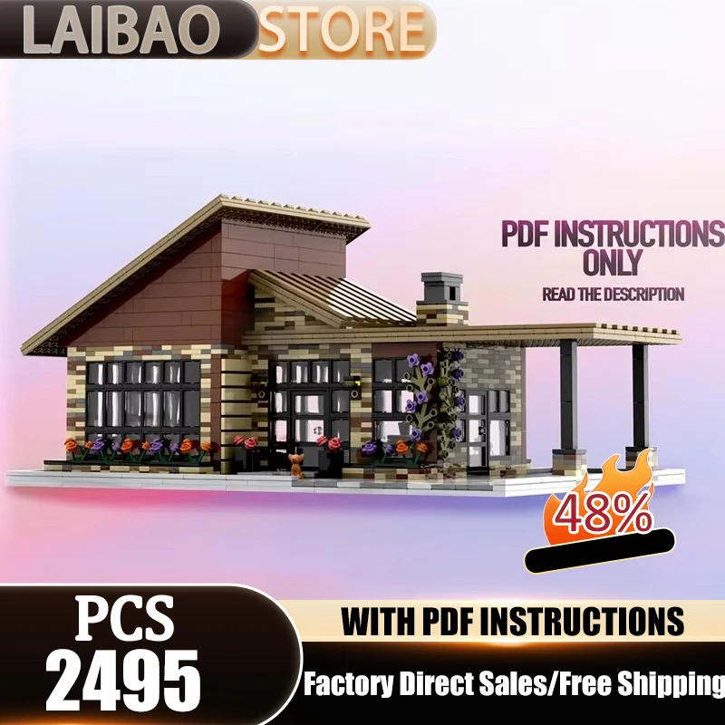 CIty Street View Moc Building Blocks Modern Custom House #4 Model Technology Brick DIY Assembly Classic Scene Toy Holiday Gifts