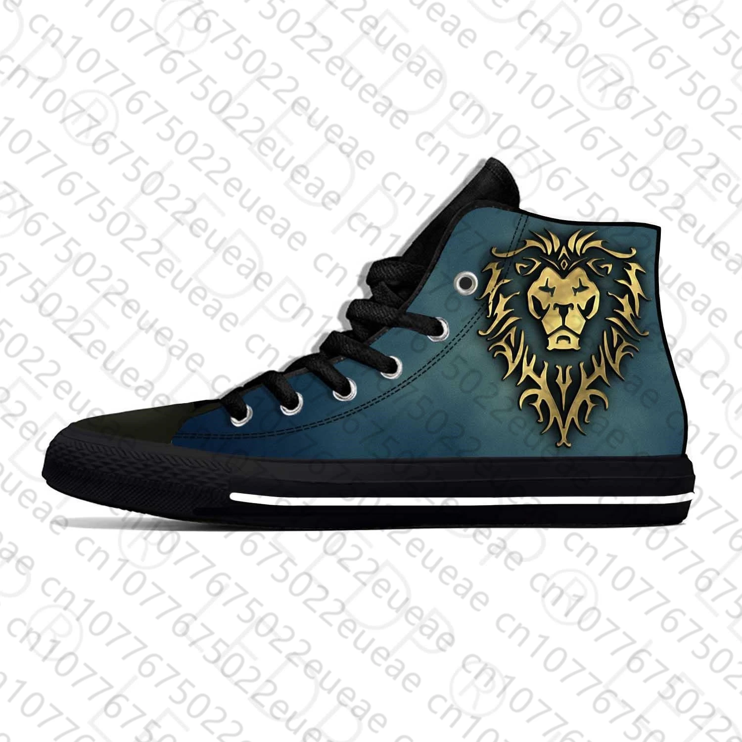 Wow Anime Game Cartoon World Of Warcraft Alliance Casual Cloth Shoes High Top Lightweight Breathable 3D Print Men Women Sneakers