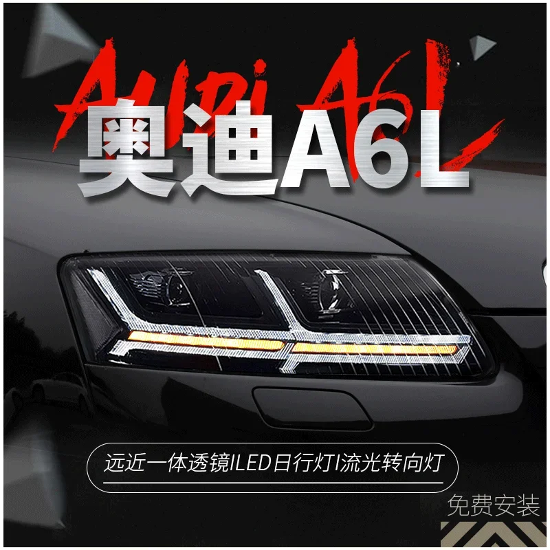 

Headlights Assembly For Audi A6L 2005-2011 DRL Daytime Running Lights Headlamp LED Bi Xenon Bulb Fog Lights Accessories