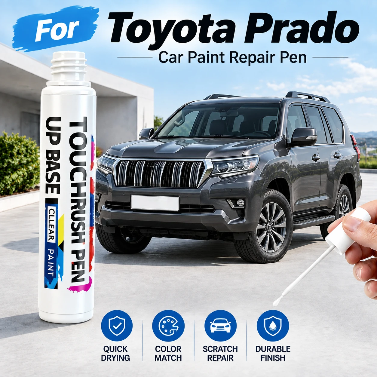 For Toyota Prado Blue Automotive Touch Up Paint Pen Scratch Repair Marker for Car Body Bumper Door Paint Restoration Accessories