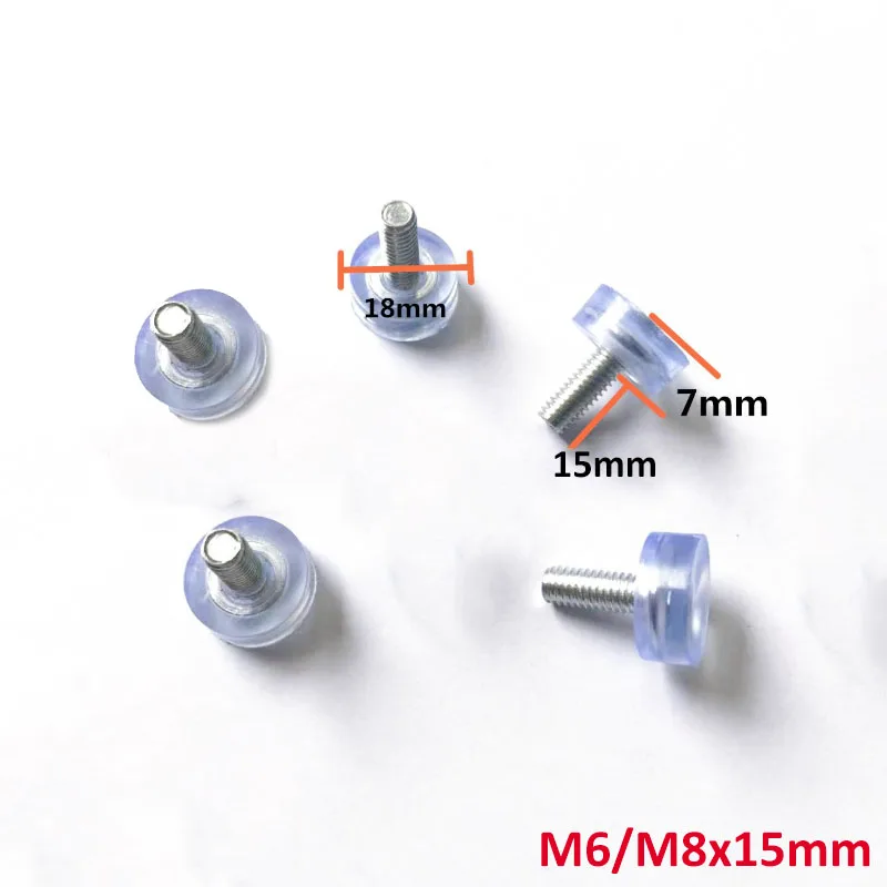 Transparent Clear Thread M6 M8 Furniture Glide Leveling Feet Adjustable Leveler Pads Furniture Levelers for Table Chair Sofa Leg