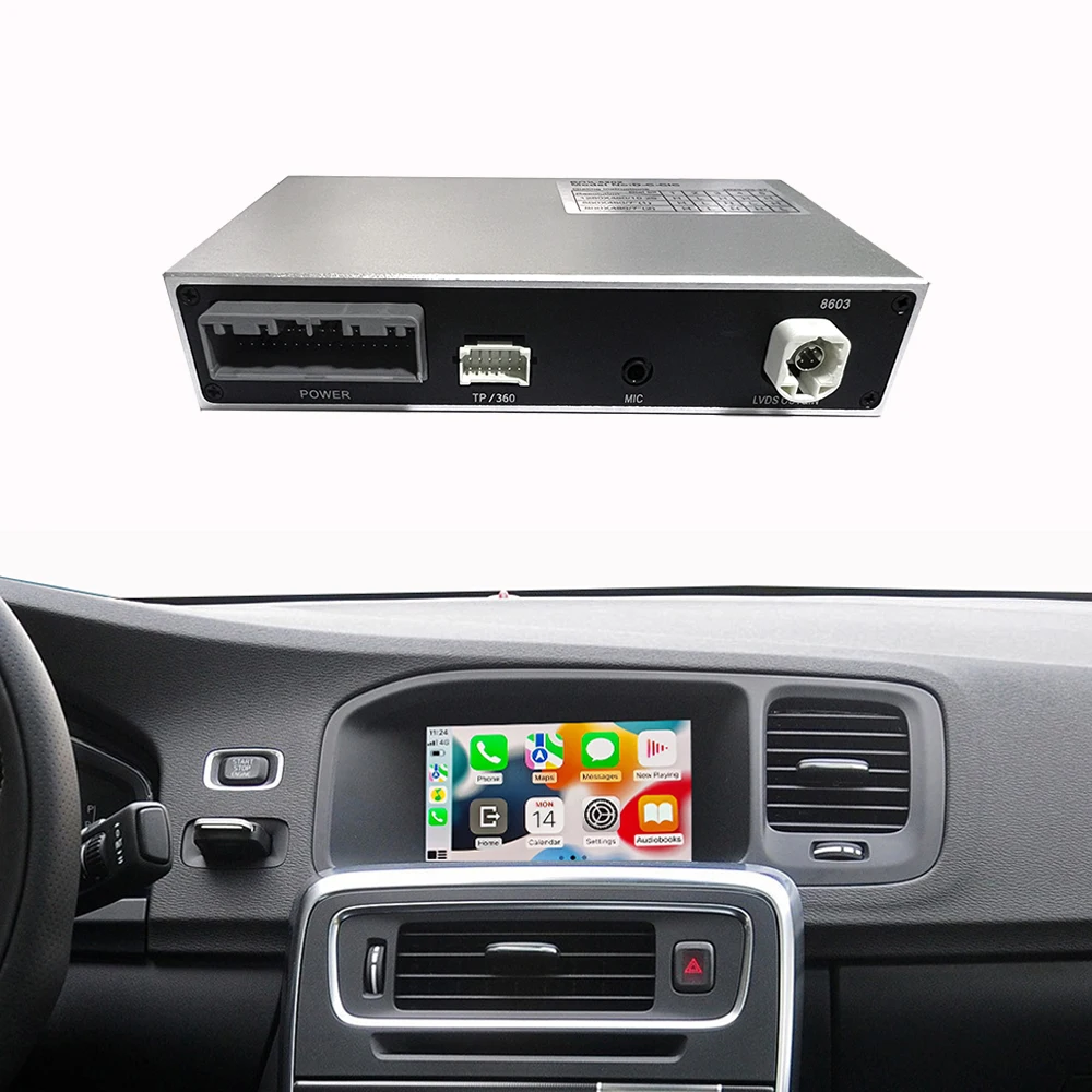 

Radio CarPlay For Volvo V40 V60 S60 XC60 S80 2014-2017 Android Auto With Original Microphone Easy Plug And Plat Wireless Carplay