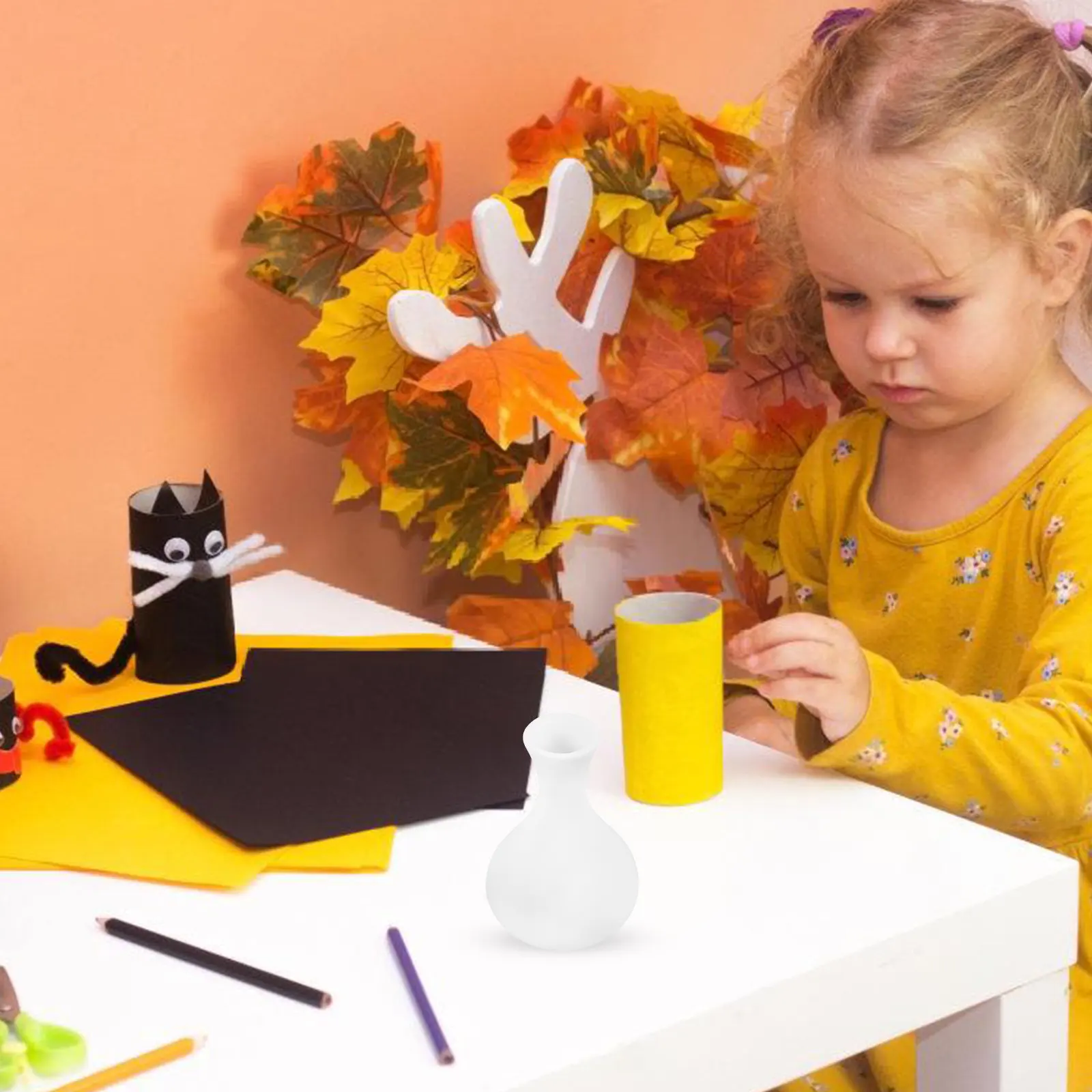 

Набор из 2 белых керамических ваз для творчества: DIY-проекты, семейные художественные занятия, креативная роспись, декор для дома, эстетичный подарок