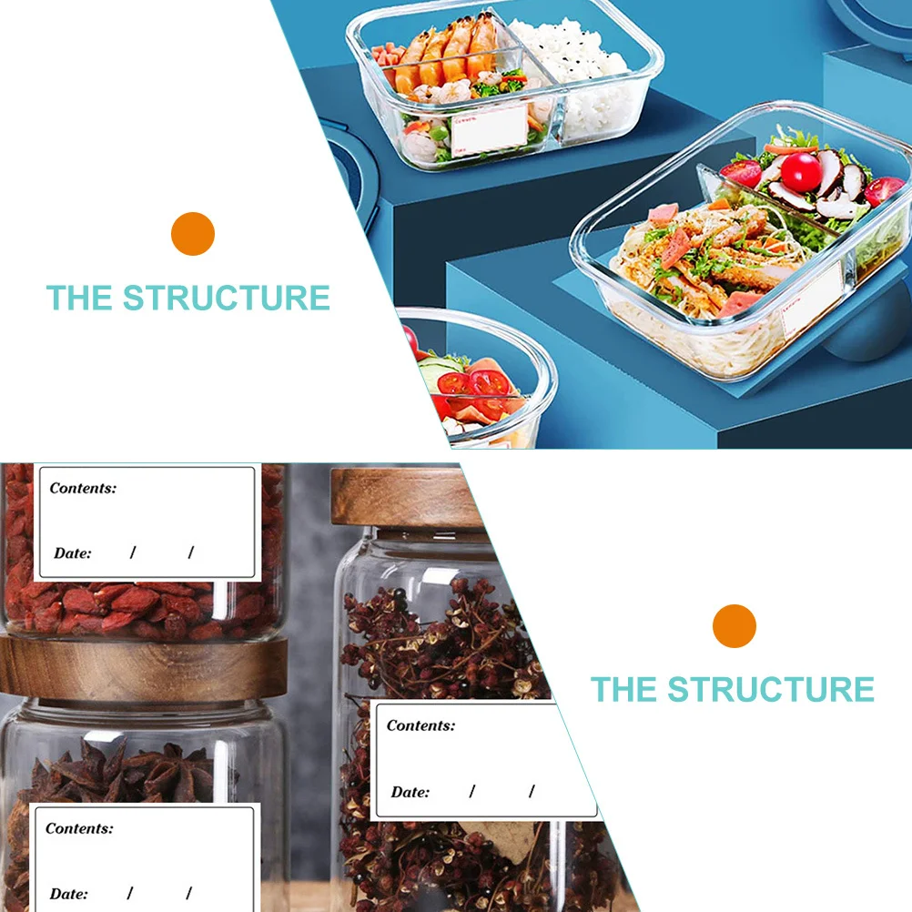 

200Pcs Food Storage Labels Removable Waterproof Stickers for Containers Jars Freezer Fridge Organization Food Labels Stickers