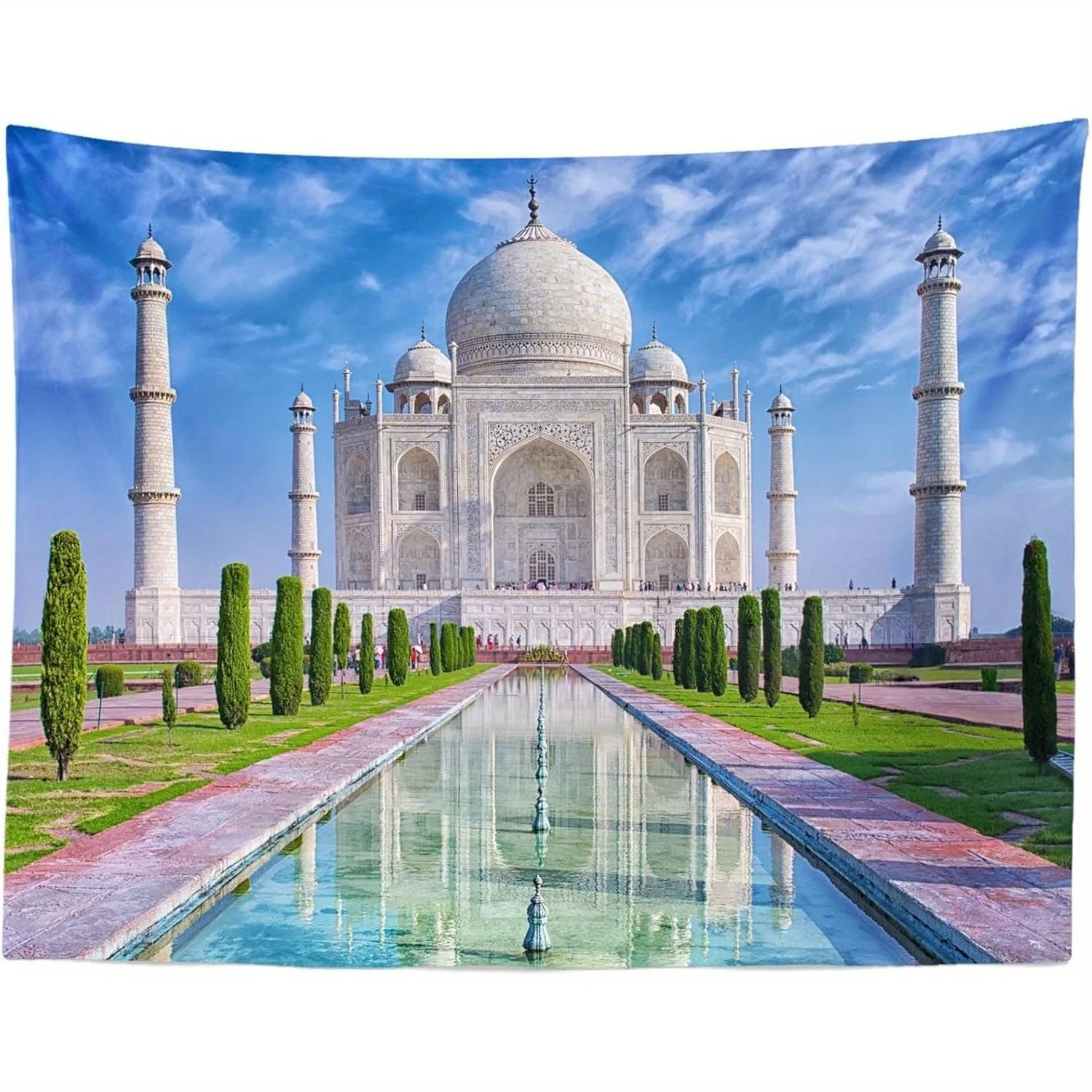 Taj Mahal Theme Digital printing polyester wall hanging tapestry decorative Living room bedrooms Office background gift