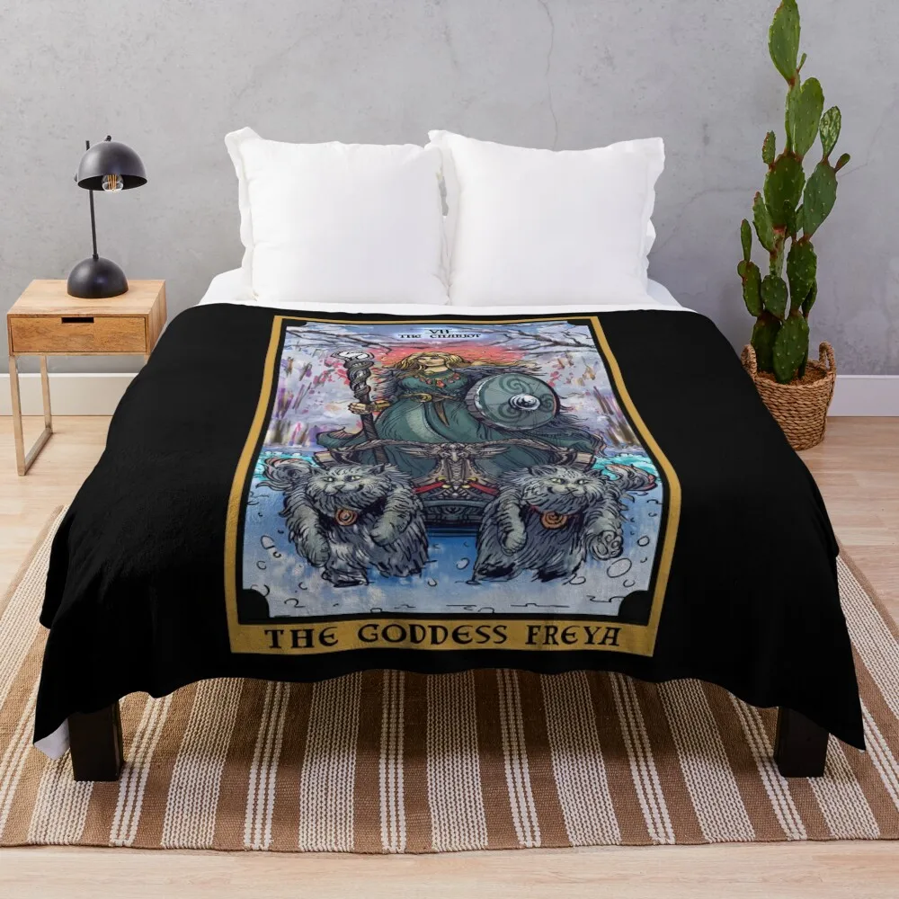 The Goddess Freya The Chariot Tarot Card Throw Blanket Soft Big decorative Furrys for sofa Blankets