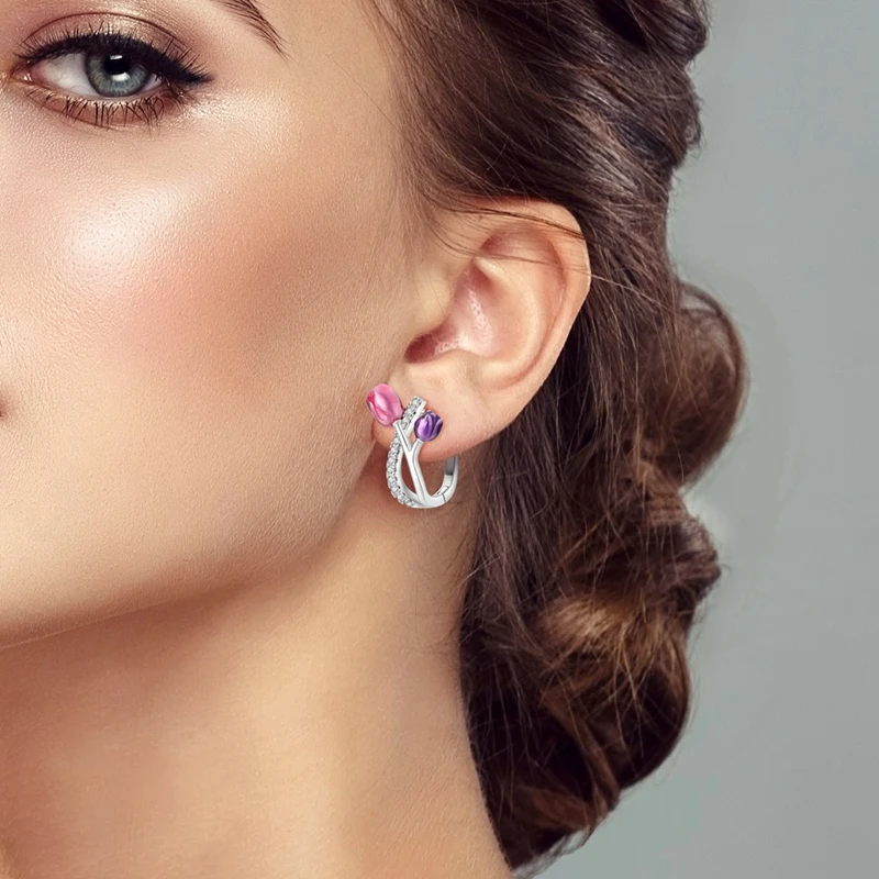 2026 Hot-Selling High-Quality Original Tulip Flowers Earrings, Perfect for Everyday Wear and Women's Holiday Gifts