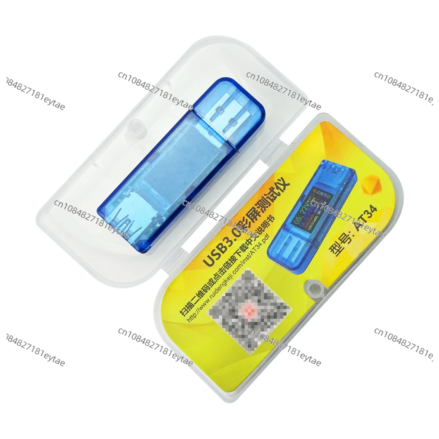AT34 تستر الفولتميتر الرقمي مقياس التيار الكهربائي سعة البطارية شاحن USB أداة الكشف