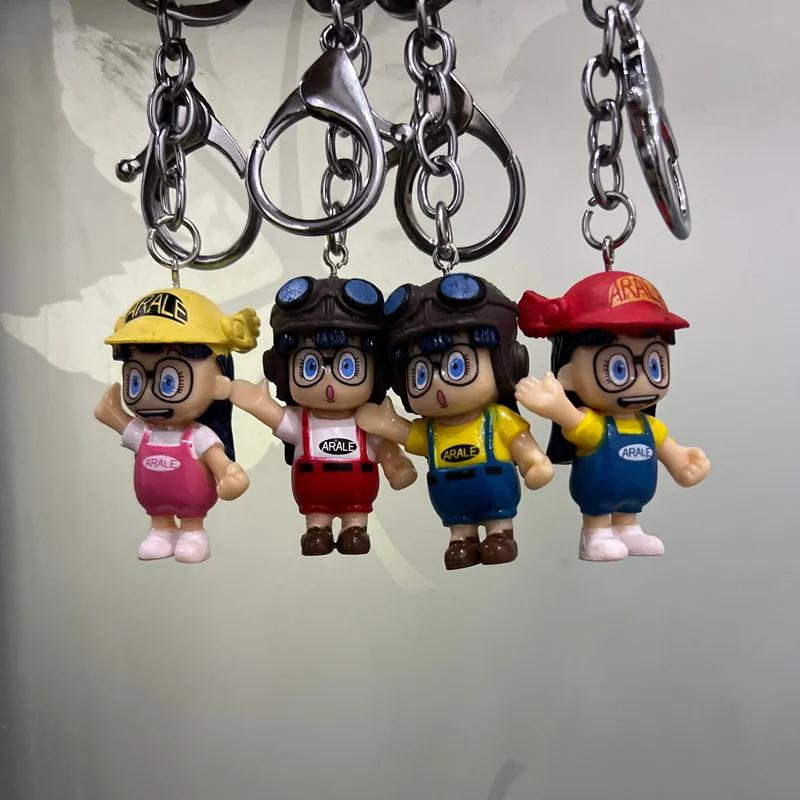 Hot Anime Dr. Slump PVC Keychain Arale Machine Doll Bulma Cosplay Cute Slump Toy Keyring Wings Pendant Gift Action Figure