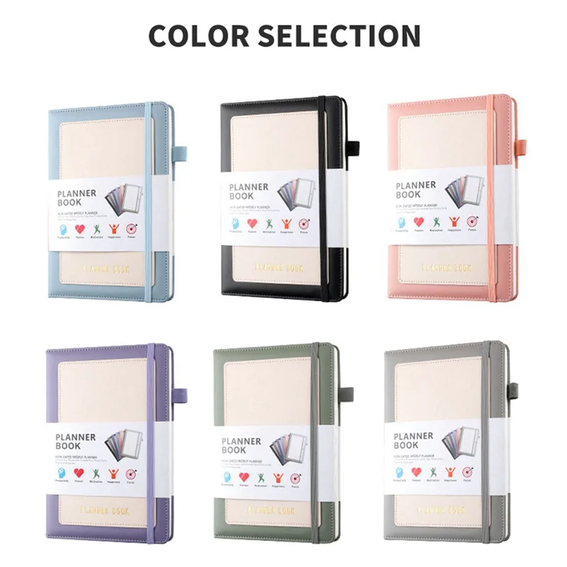 

Week Planner 2024 Notebook With PU Cover , Medium (A5) Hardcover, 5.9X8.4Inch Green Durable Easy To Use