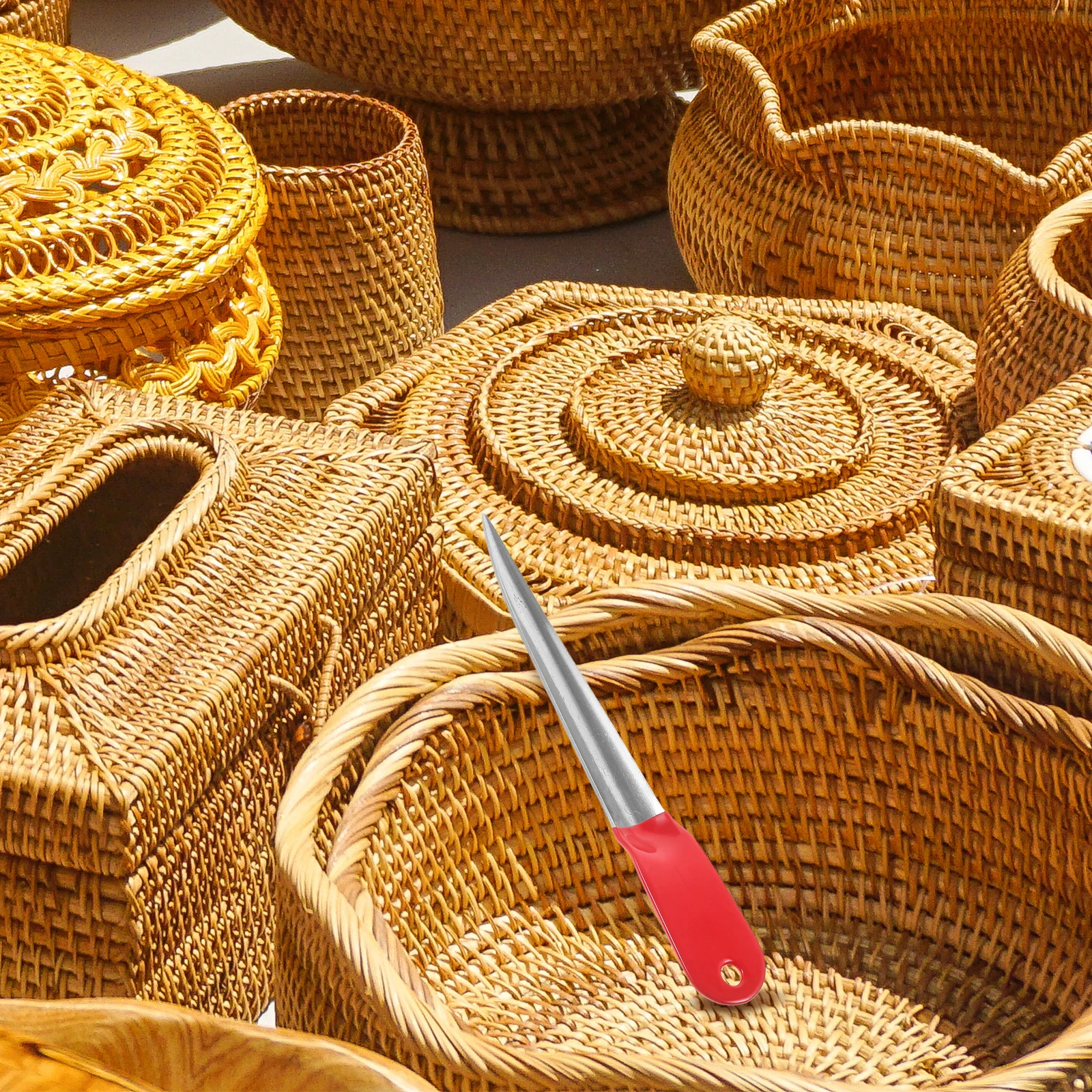 

1 set Rattan Repair Tool Stainless Steel Wicker Baskets Rattan Baskets Pick Pick Furniture Fixing Supplies Weaving Kit