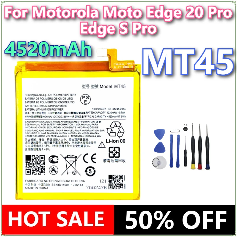 

Brand New MT45 4520mAh Mobile Phone Battery MT45 For Motorola Moto Edge 20 Pro/Edge S Pro Phone Batteries+Tools