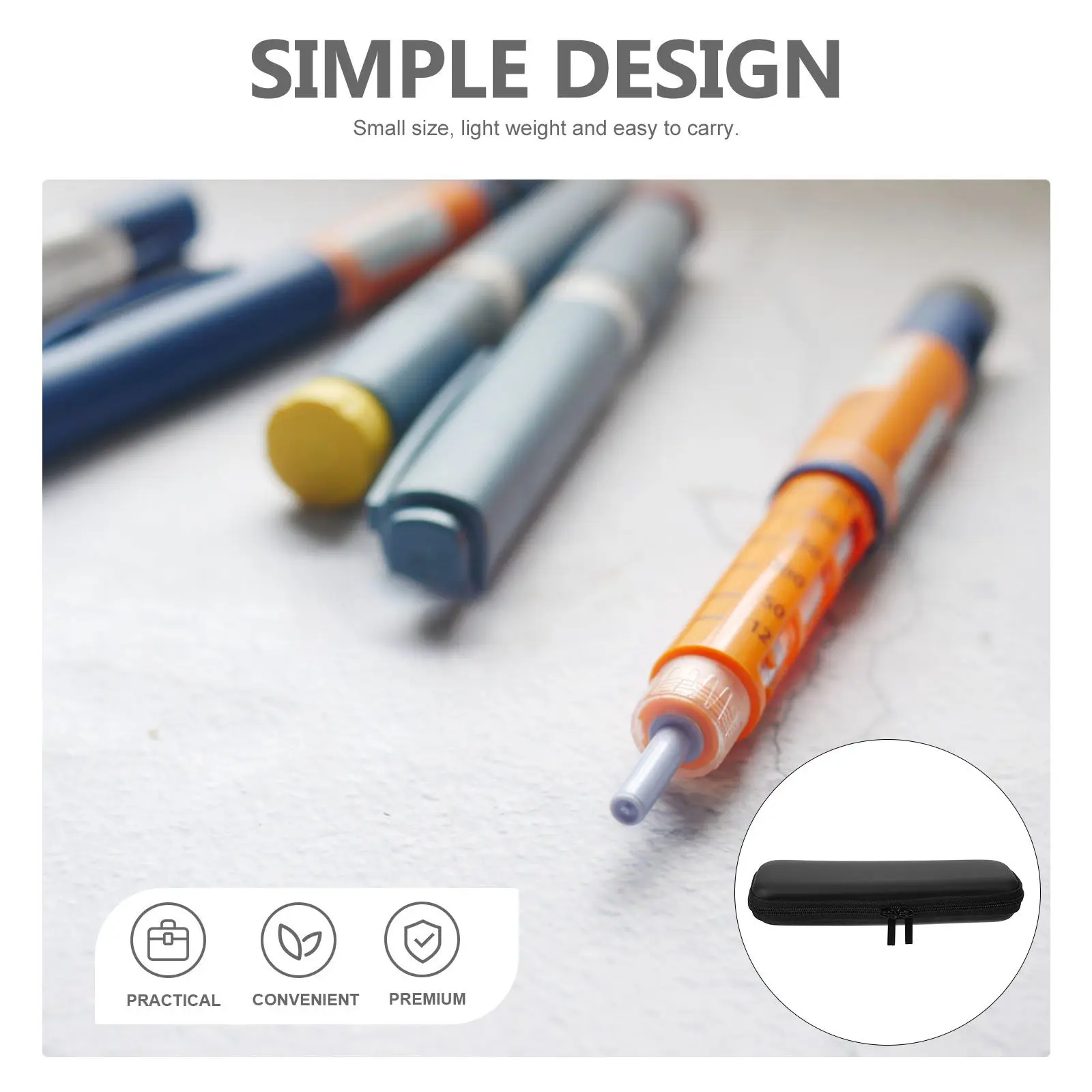 Portable Insulin Case Black Eva Diabetic Soft Shockproof Bag Storage Holder Travel Insulation Cold Organizer Reusable