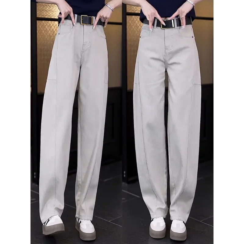 واسعة الساق السراويل Scimitar النساء الجينز الخريف السراويل المنجل غير رسمية كل مباراة التخسيس استرخاء يشعر الموز السراويل