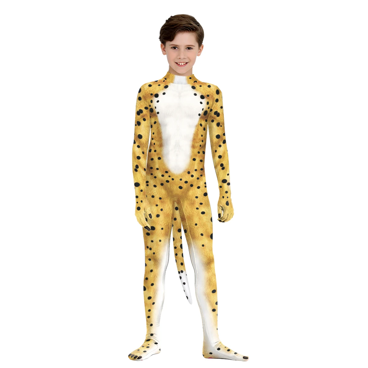 Kinderen Schattig Dier 3d Print Cosplay Jumpsuit Halloween Grappige Jongens Meisjes Lange Mouw Podium Performance Bodysuit Kleding