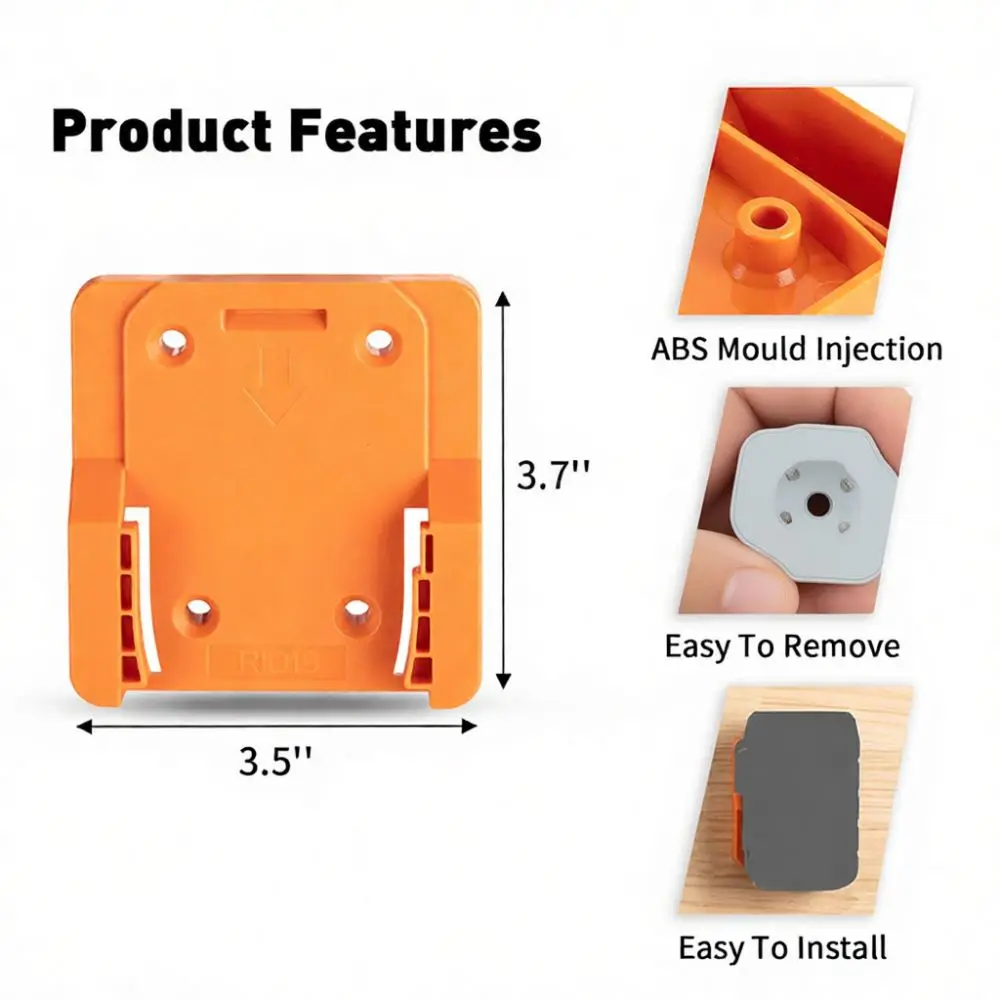 Wall Mount Rack For Ridgid 18V Battery Storage Organizer Dock Stand Holder Power Tool Garage Fitting System