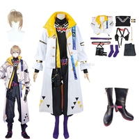 Anime Virtual Youtuber Nijisanji Fura Kanato Cosplay Costume Fura Kanato Wig Trench Uniform Full Set Man Woman Halloween Suit