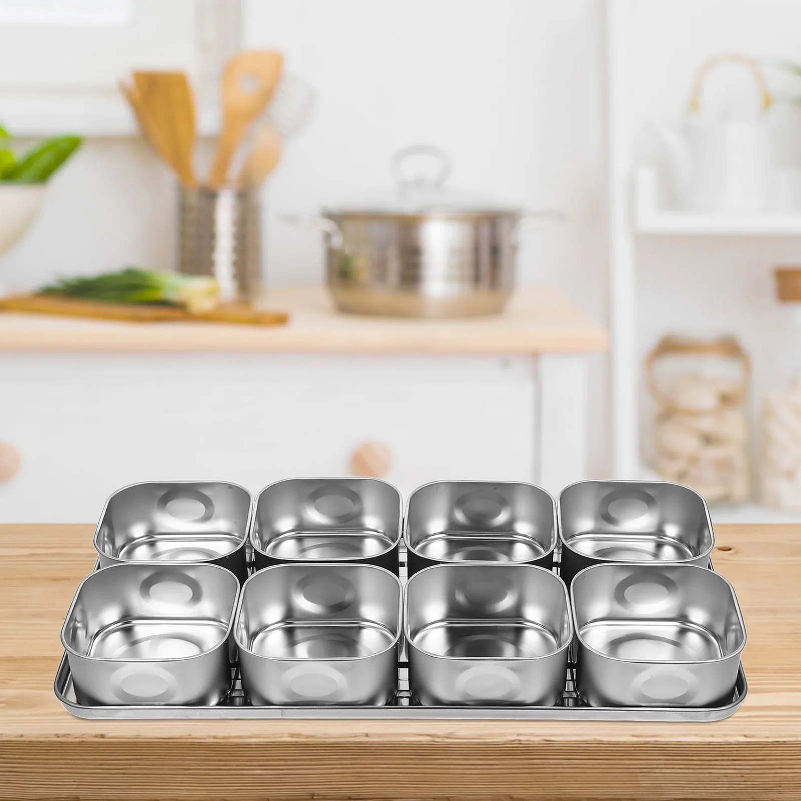 

Stainless Steel Seasoning Box with Lid Kitchen Spice Jars Condiment Container Separate Compartments Easy Remove Tray Neat Tidy