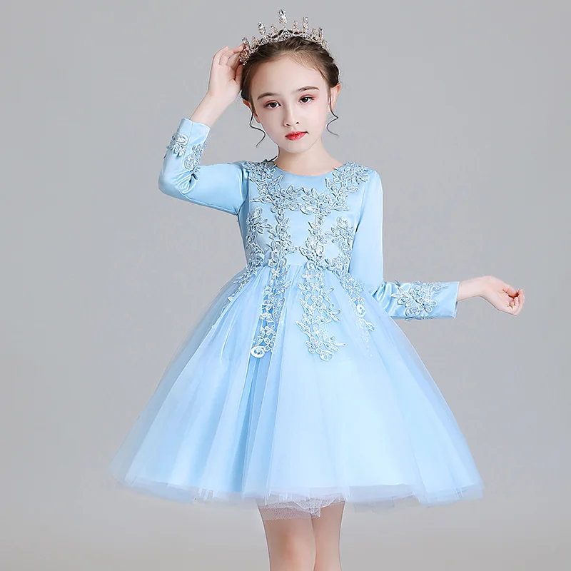 girls-youth-wedding-princess-elegant-party-formal-autumn-christmas-birthday-dress-children-10-years-old-woman-blue-short-costume