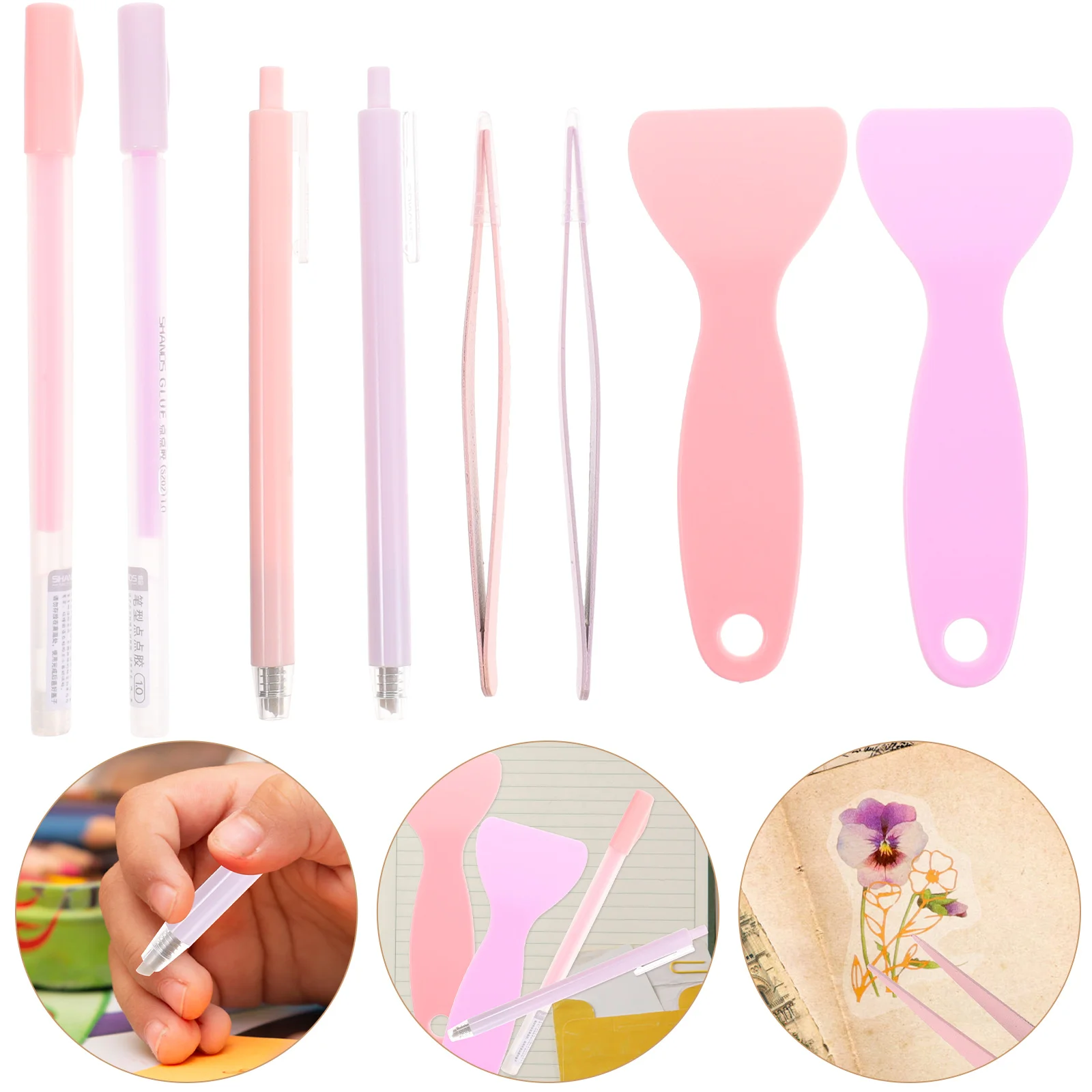 

2 Sets Hand Tool Precision Tweezers Craft Tools for Scrapbooking Paper Cutter Stainless Steel