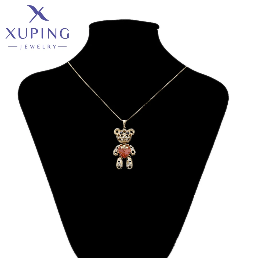 Xuping Jewelry Fashion Charm Lovely  Animal Light Gold Color Crystal Pendant Necklace for Women Girl Gift X000644302