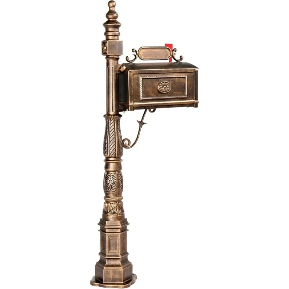 

Cast Aluminum Mailbox, Barcelona Decorative Post Design, Rust-Proof Heavy Duty Large Security Mailbox for Durable Use Solution