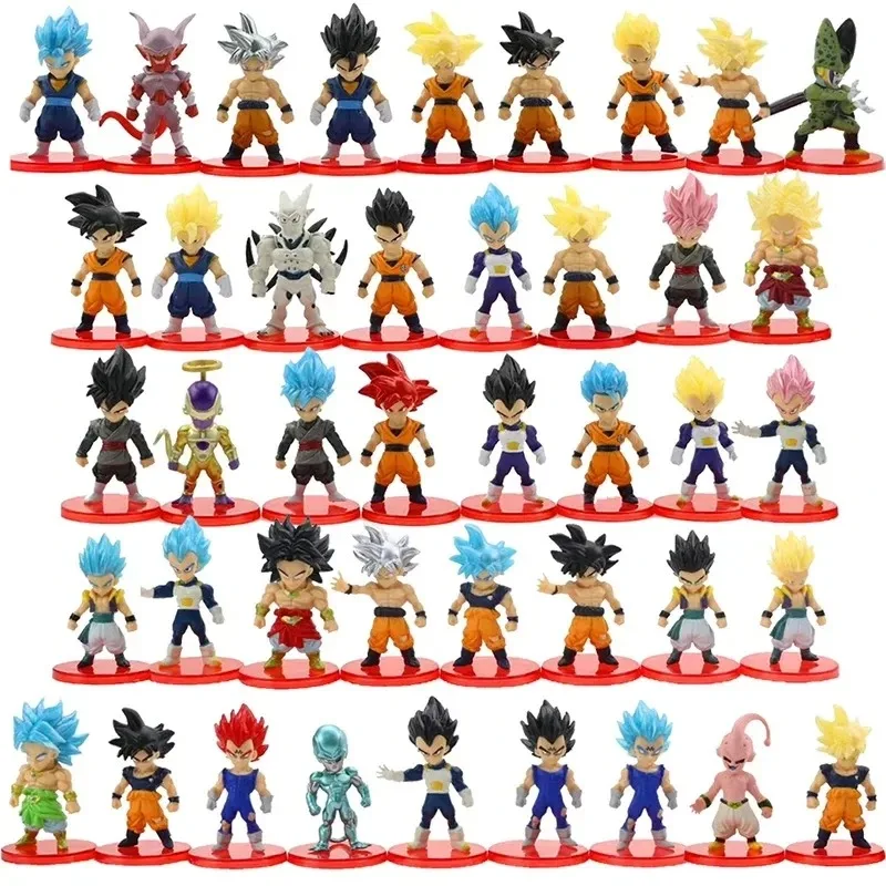 21-teiliges Anime Dragon Ball Mini-Figurenset: Goku, Buu, Vegeta, Super Saiyan PVC-Figuren, Sammlerstücke, Desktop-Actionfiguren, Spielzeug-Geschenke