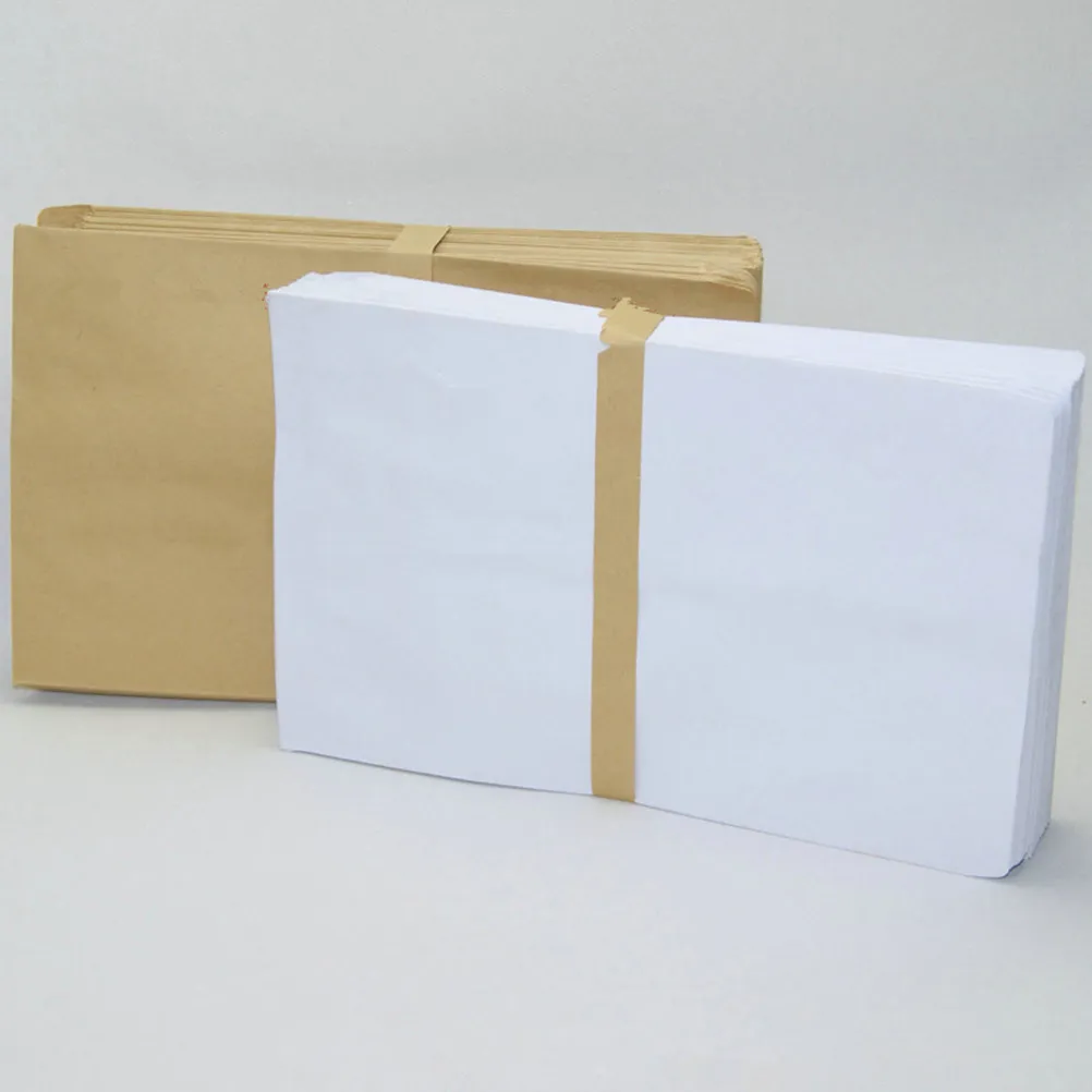 

100Pcs Blank White Envelopes 165x100mm Heavy Duty Kraft Paper Eco Friendly Biodegradable Mini Envelopes for Cash Photos Letters