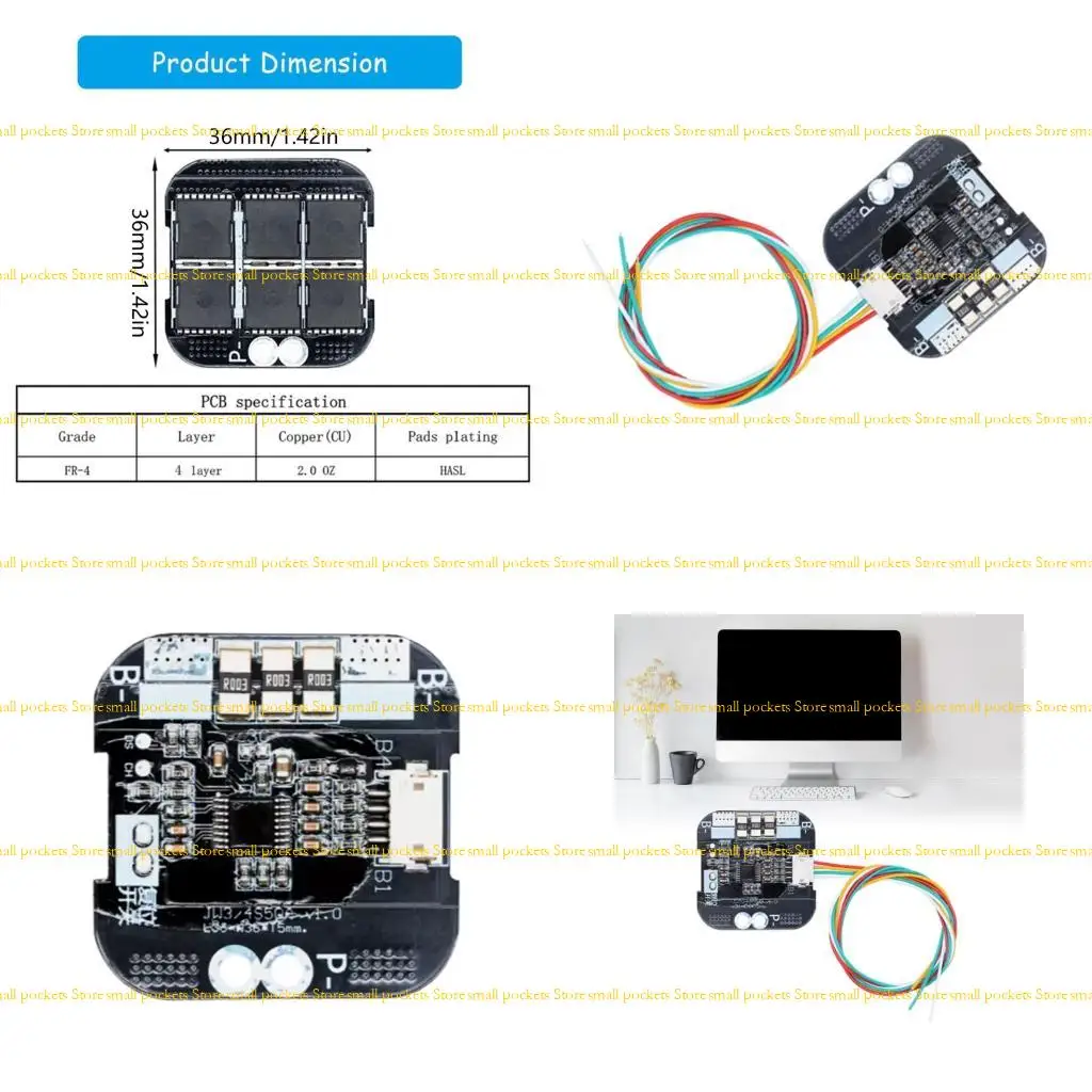 R1WD 4S 50A Battery Charging Protective Board High Temperature Resistance 105℃ Lightweight Management Module Replacement