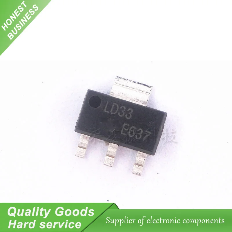 10pcs/lot LD1117S33CTR LD1117S33 IC REG LDO 3.3V 950MA SOT-223 New Original Free Shipping