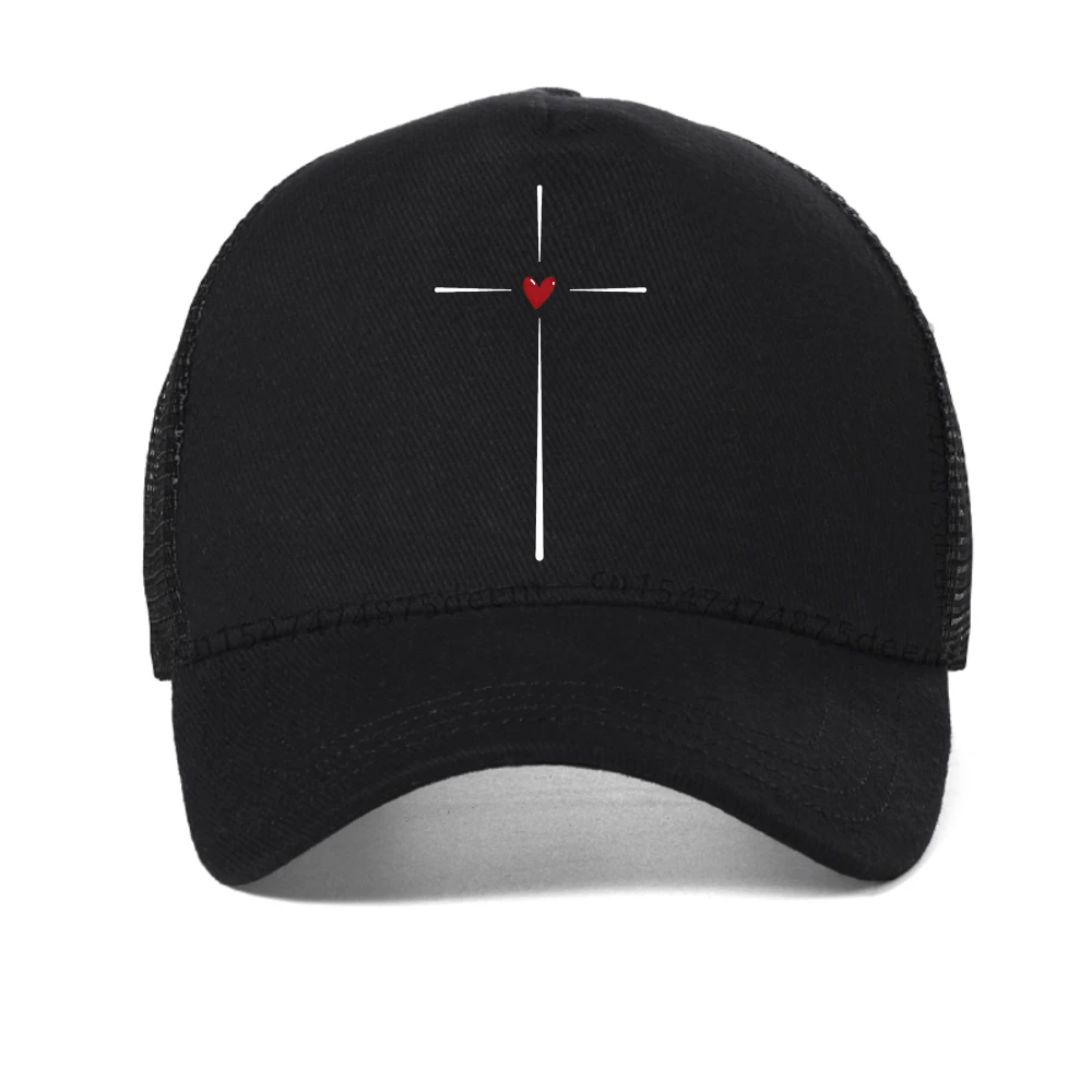 

fit Love Heart Graphic cap Adjustable universal cross and heart-shaped printed baseball caps breathable casual snapback hat