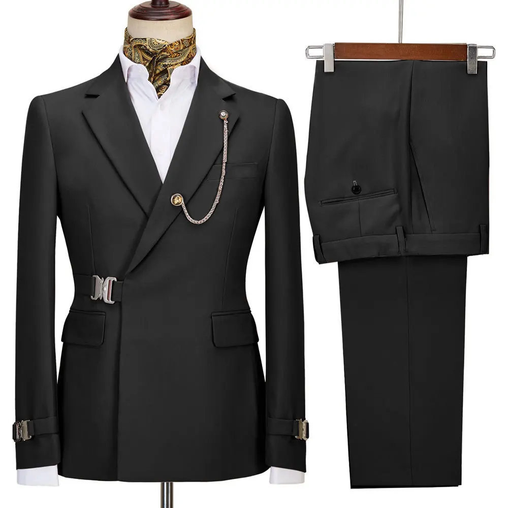 

112 Autumn new business wedding banquet fashion trend suit men groom suit trousers two-piece dress