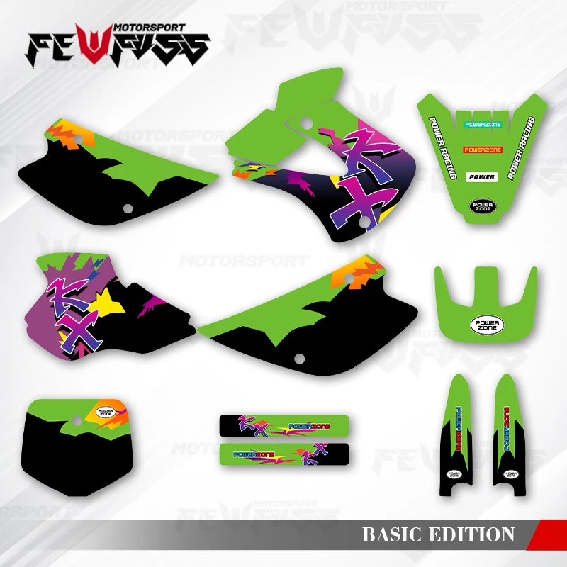 

Fewfuss Graphics Decals Stickers Motorcycle Background Custom For KAWASAKI KX 1998 1999 2000 2001 2002 2003 2004 KX80 80CC 001