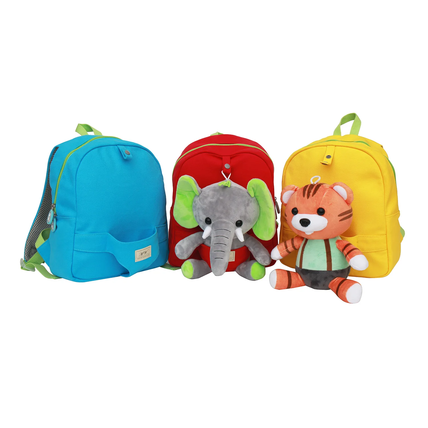 MAN WA Children's Backpack, Cute And Detachable Tiger Elephant Doll Backpack, Boys' And Girls' Backpack, Kindergarten Backpack