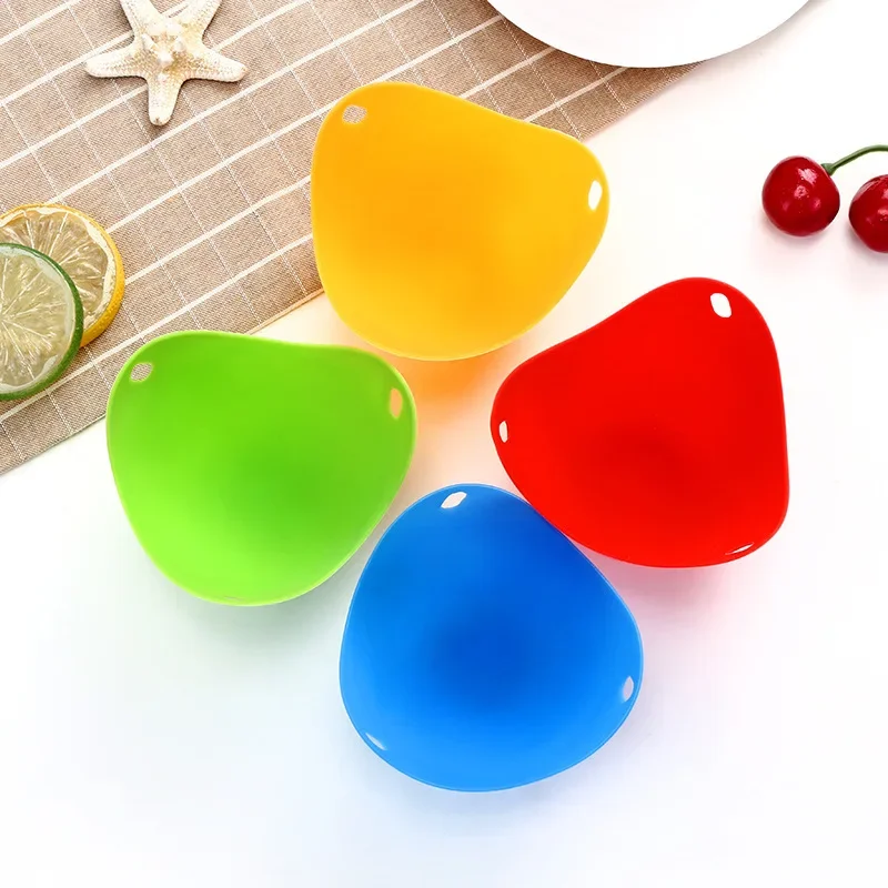 Egg Poacher 4pcs/lot Silicone Pancake  Poach Pod Baking Cup Kitchen Cookware Utensil RandomColor Bakeware Tool  Gadget