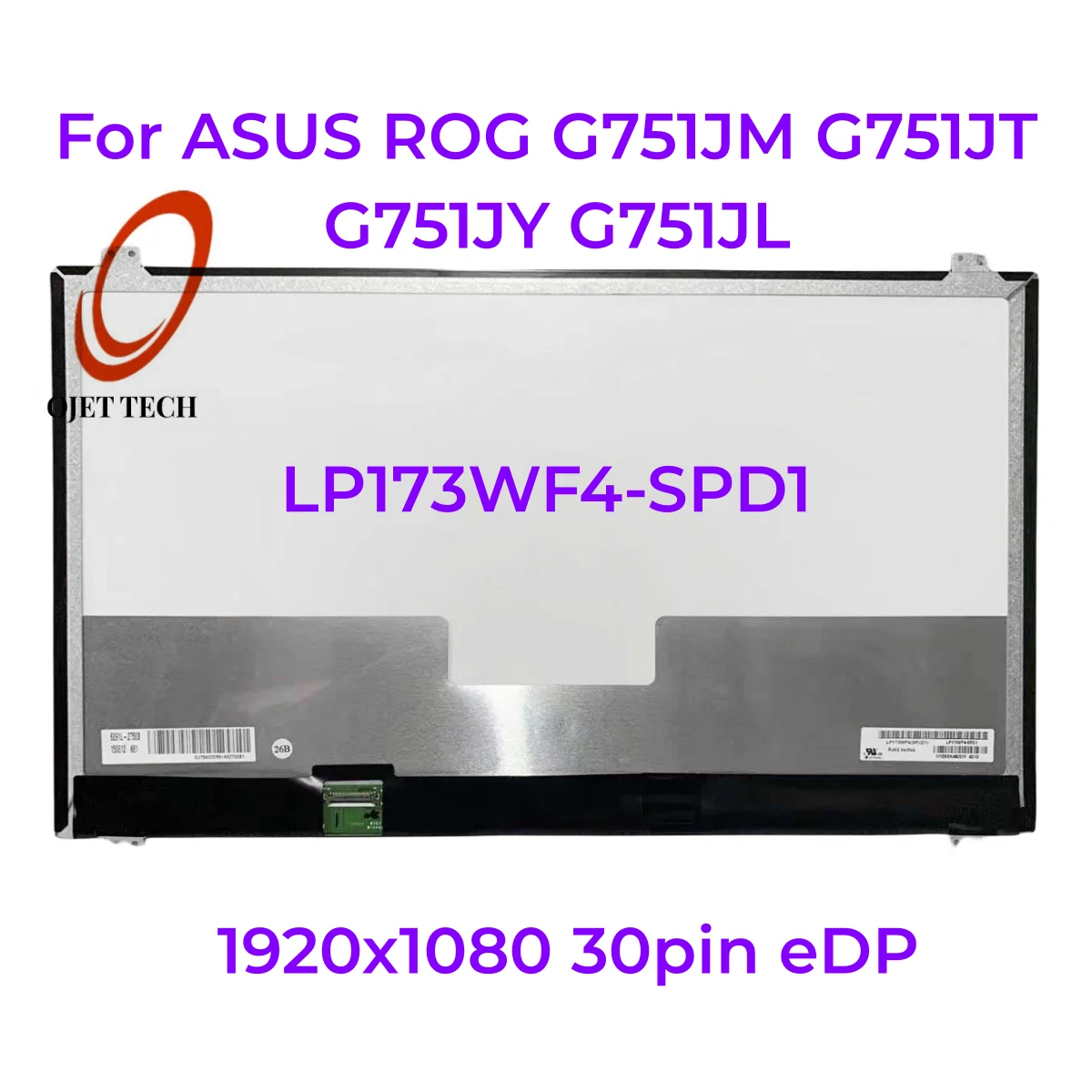 

For ASUS ROG G751J G751JM G751JL G751JY LP173WF4-SPD1 LCD Screen Panel Display LP173WF4 SPD1 Matte IPS 1920x1080 30pin EDP