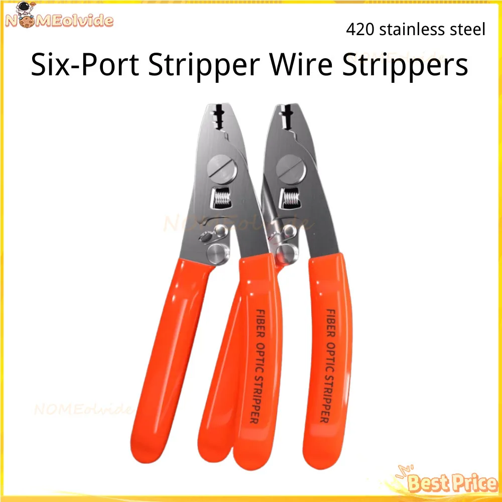 Six-Port Stripper Wire Strippers FTTH Tools Optical Fiber Stripping Pliers All In One