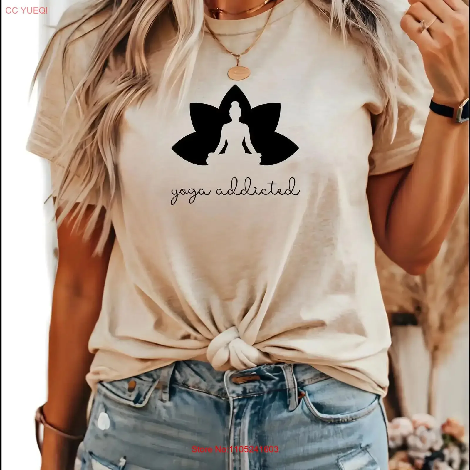 Yoga T Shirt Namaste Pilates Relax Addicted Meditation Spiritual vintage Washed Slightly graphic Unisex Breathable