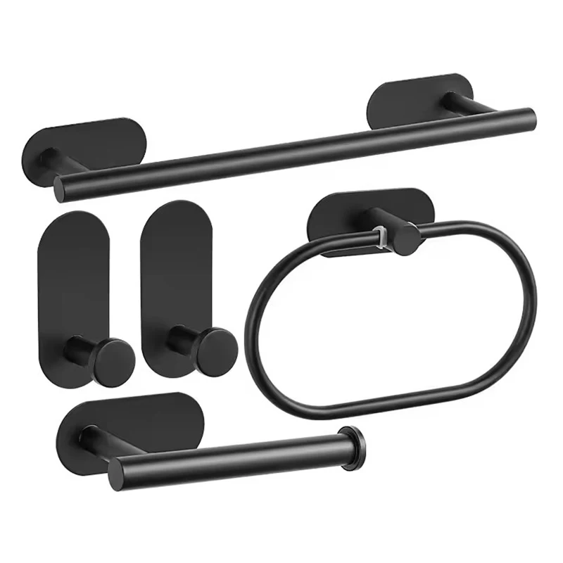 

Bathroom Hardware Set Brushed Nickel Towel Bar Towel Ring Toilet Paper Holder Robe Hook 304 Stainless Steel Bathroom Accessory