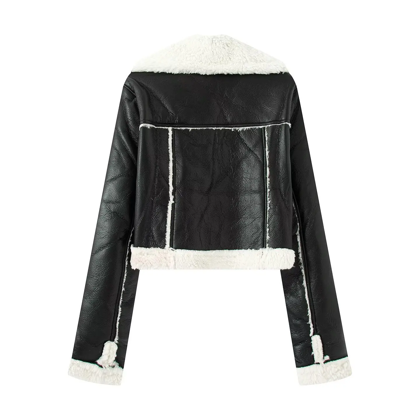 Fur Lined Biker Jaet Women's ort Streetwear Sle Padded Coat Warmth And Faion for Autumn Winter Season