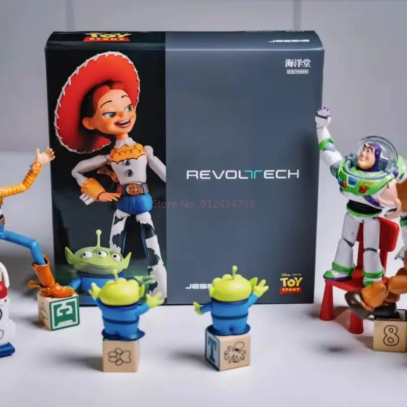Original Kaiyodo Revoltech Toy Story Buzz Lightyear Woody Jessie ‌   Actionfiguren Anime Ornamente Sammlung Modell Spielzeug Geschenke
