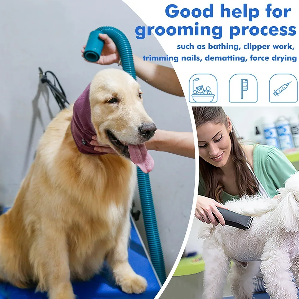 Dog Grooming Earmuff Warm Headband Ear Cover Neck Hat Noise Cancel Scarf Collar Soundproof Anxiety Pet Bath Quiet Dry HeadSleeve