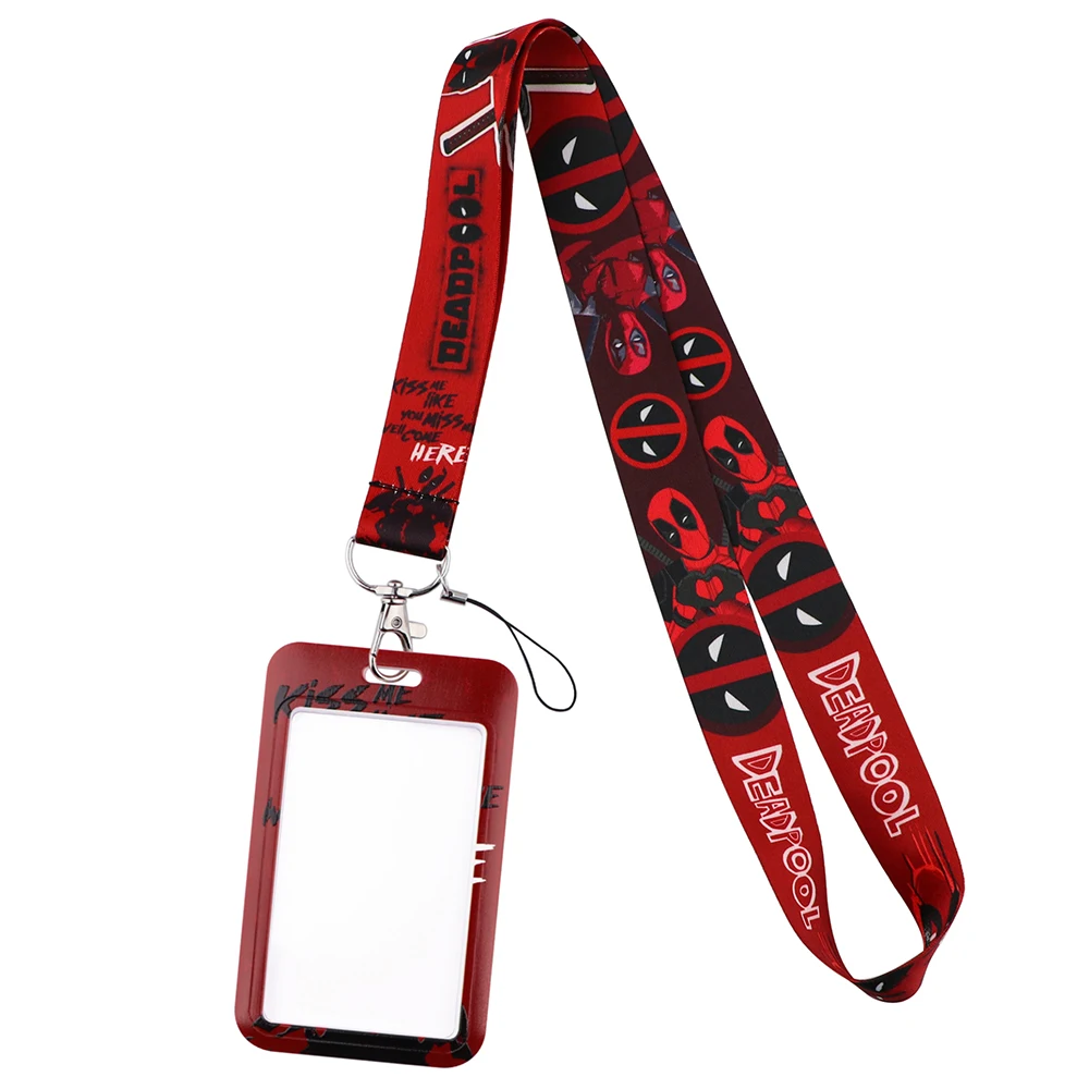 YQ977 Cool Anti-hero Man Keychain Lanyard Fashion Phone Strap ID Card Badge Holder Anime Cartoon Neck Strap Rope Key Cord Lariat