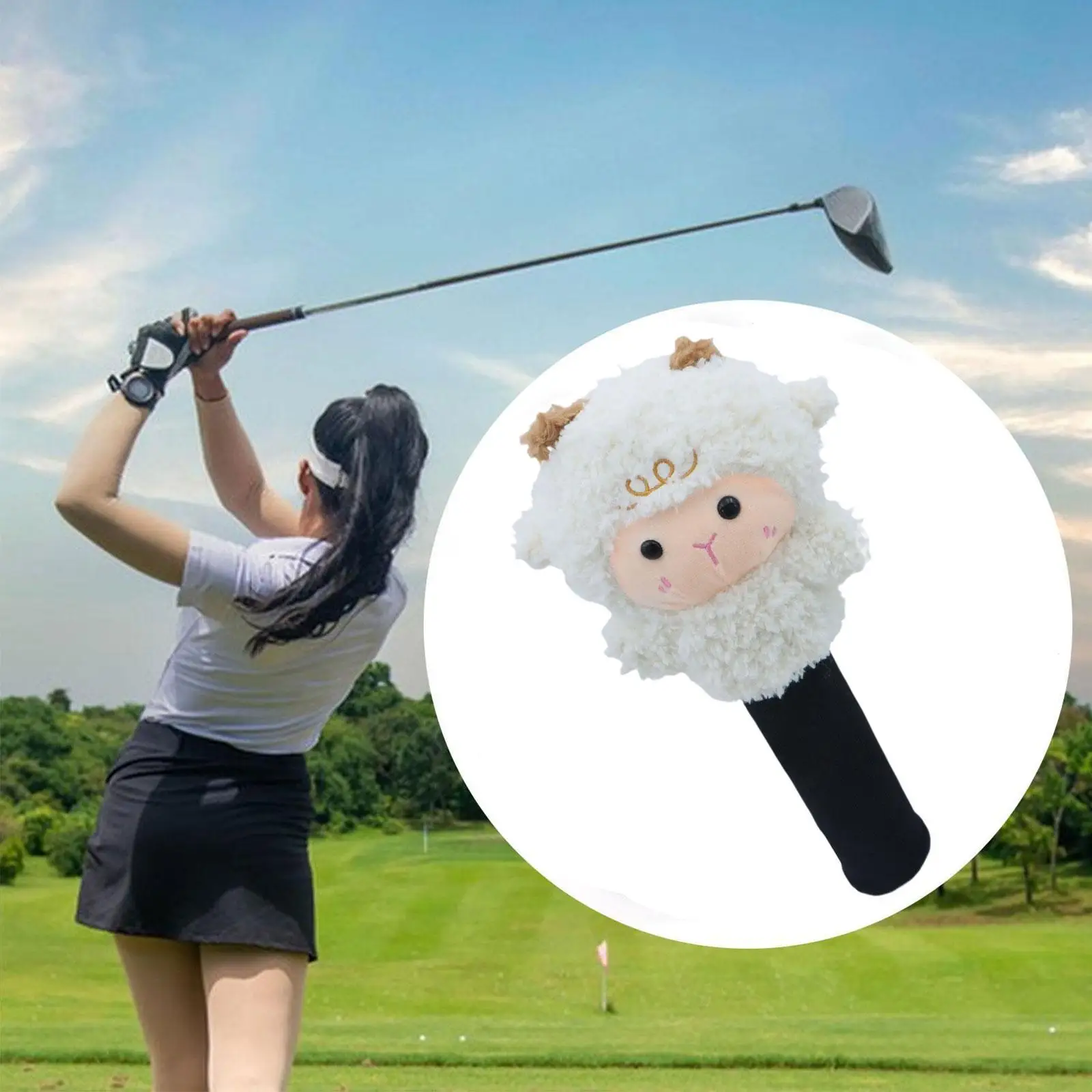 

Plush Golf Driver Headcover Soft Animal Club Protective Sleeve for Adults Golf Head Cover Replacement