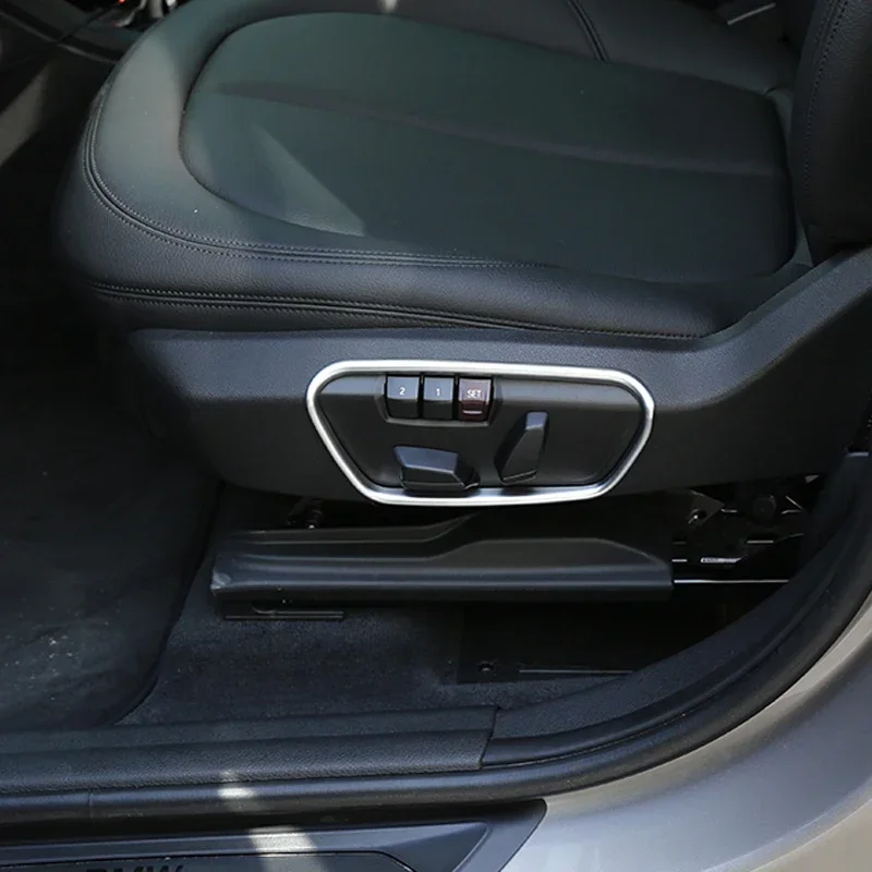 Dla BMW X1 F48 X2 F39 F46 2016-21 Naklejka na przełącznik regulacji fotela samochodowego, ramka dekoracyjna, wykończenie wnętrza, akcesoria samochodowe